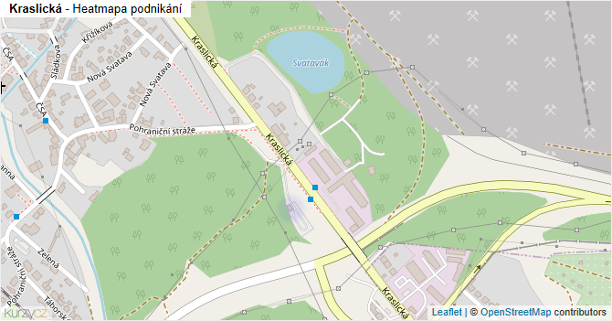 Kraslická - mapa podnikání