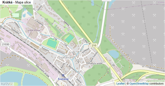 Krátká - mapa ulice