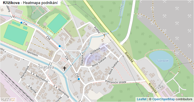 Křižíkova - mapa podnikání