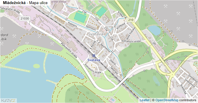 Mládežnická - mapa ulice