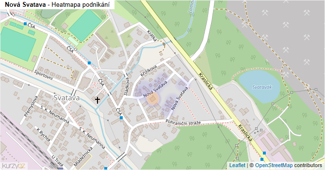 Nová Svatava - mapa podnikání