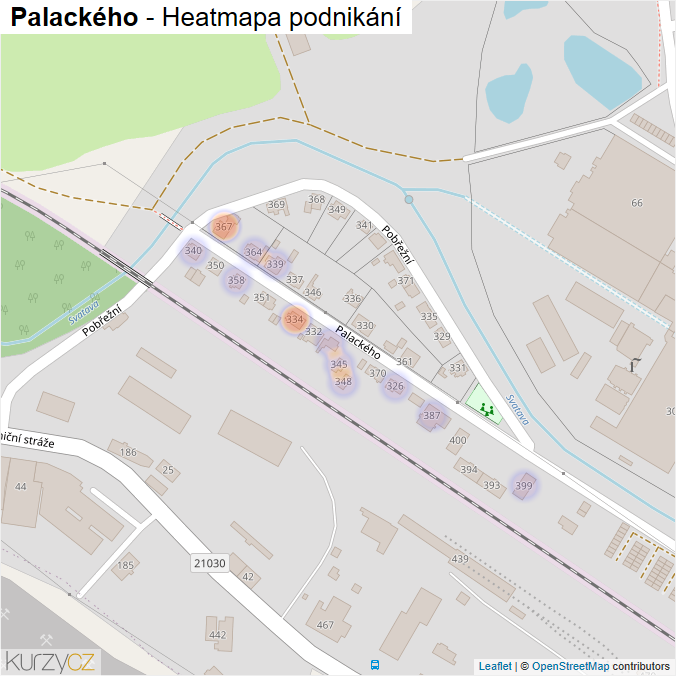 Mapa Palackého - Firmy v ulici.