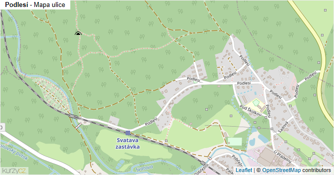 Podlesí - mapa ulice