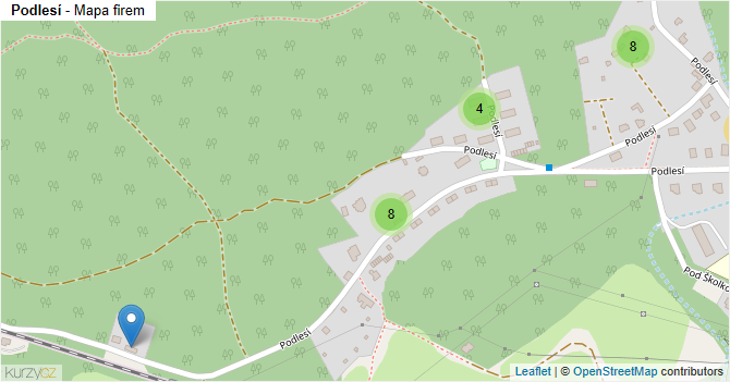 Podlesí - mapa firem