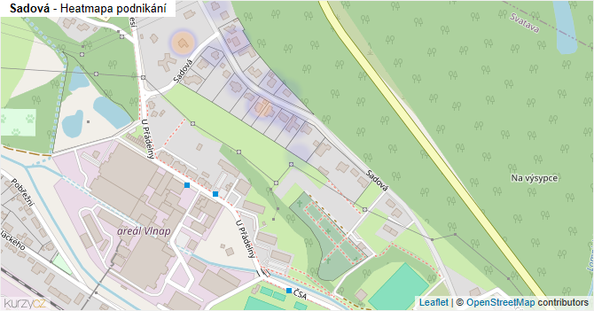 Sadová - mapa podnikání