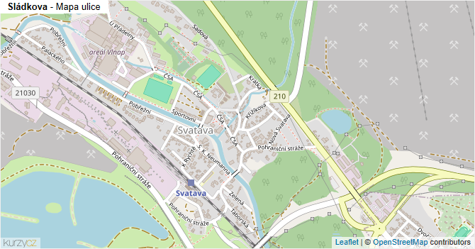 Sládkova - mapa ulice