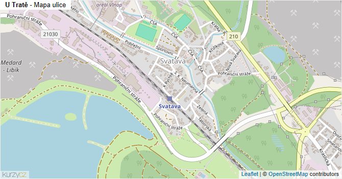U Tratě - mapa ulice