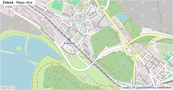 Zelená - mapa ulice