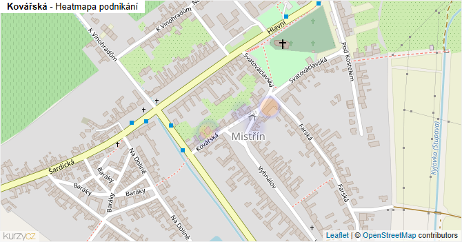 Kovářská - mapa podnikání