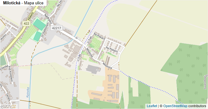 Milotická - mapa ulice