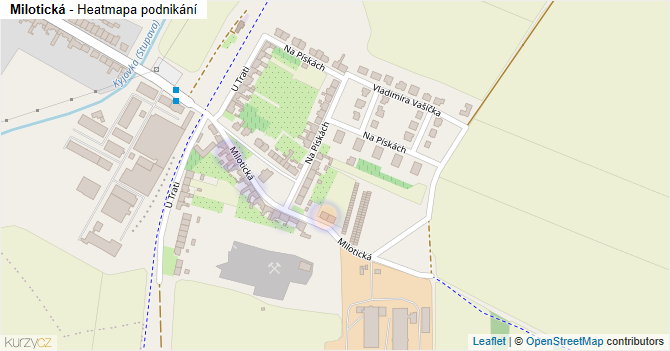 Milotická - mapa podnikání