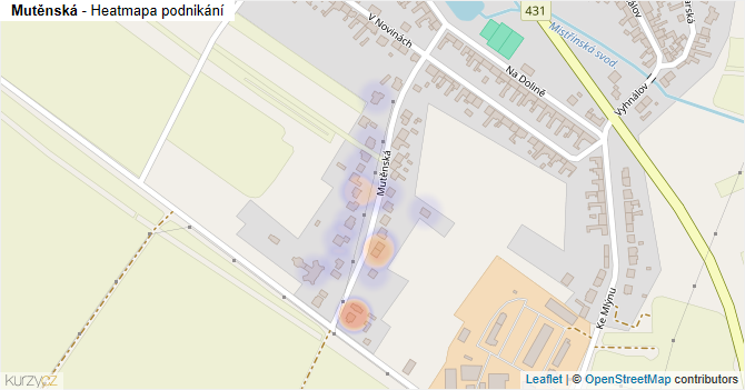 Mutěnská - mapa podnikání