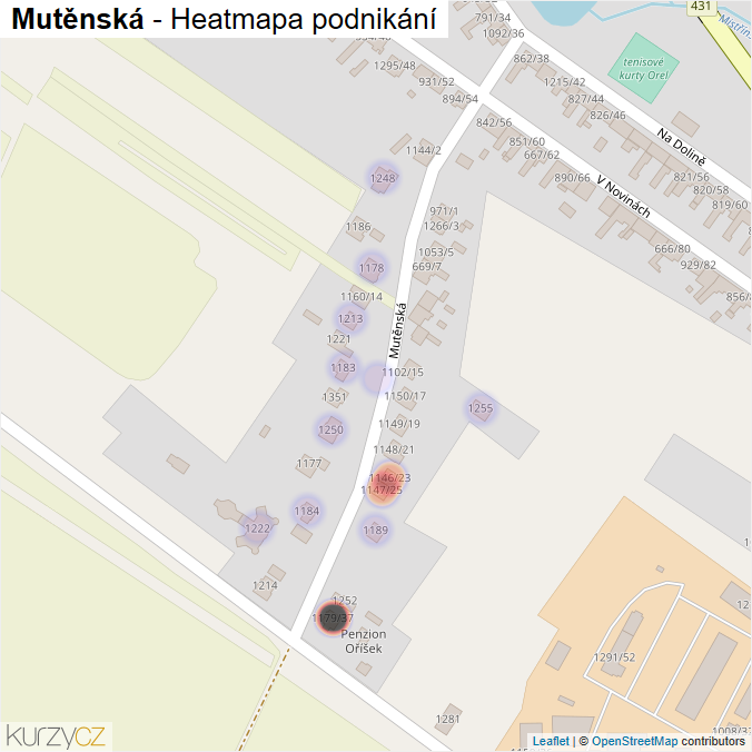 Mapa Mutěnská - Firmy v ulici.
