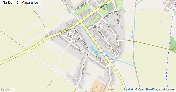 Na Dolině - mapa ulice