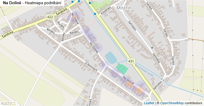 Na Dolině - mapa podnikání