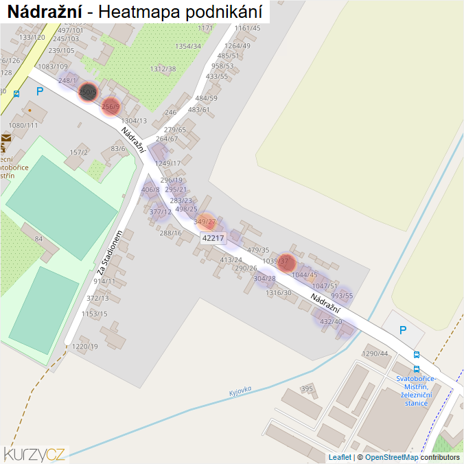 Mapa Nádražní - Firmy v ulici.