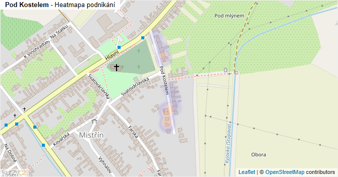 Pod Kostelem - mapa podnikání