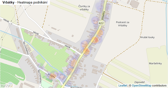 Vrbátky - mapa podnikání