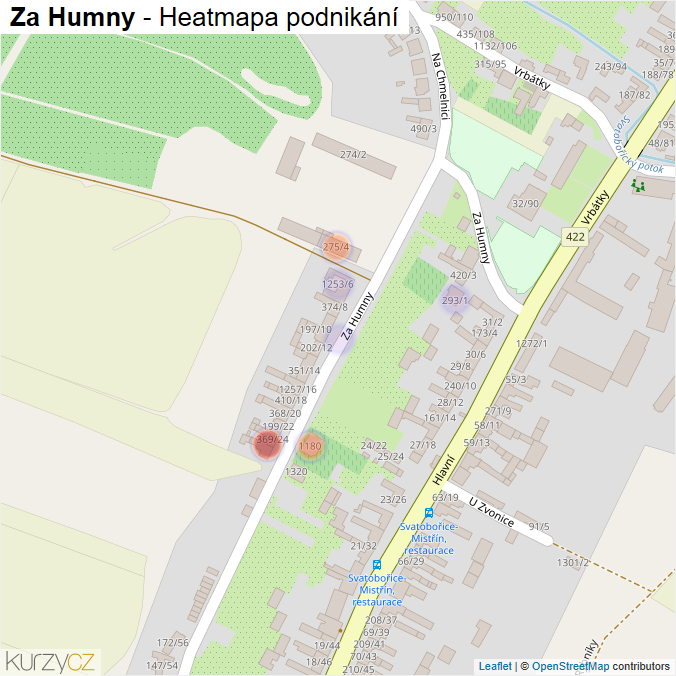 Mapa Za Humny - Firmy v ulici.