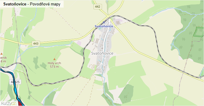 Svatoňovice - záplavové mapy stoleté vody