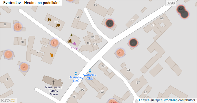 Svatoslav - mapa podnikání