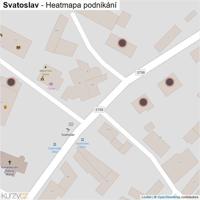 Mapa Svatoslav - Firmy v obci.