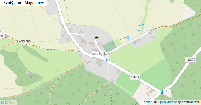 Svatý Jan - mapa obce