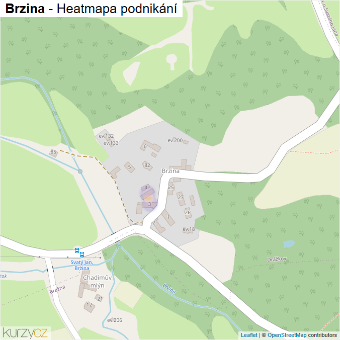 Mapa Brzina - Firmy v části obce.