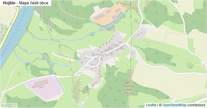 Hojšín - mapa části obce