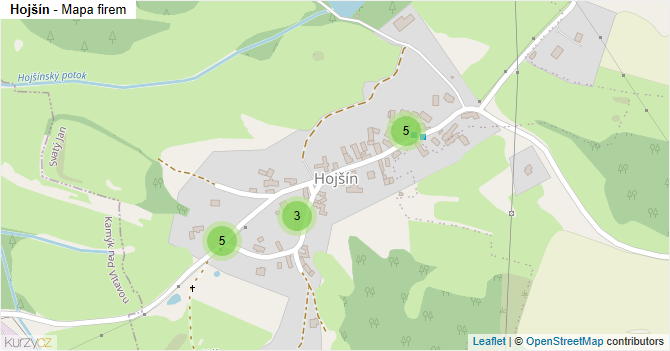 Hojšín - mapa firem
