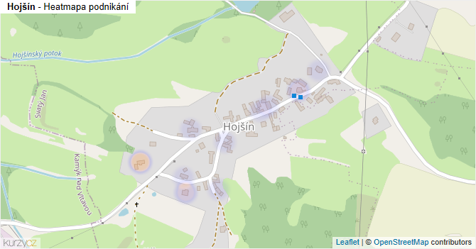 Hojšín - mapa podnikání