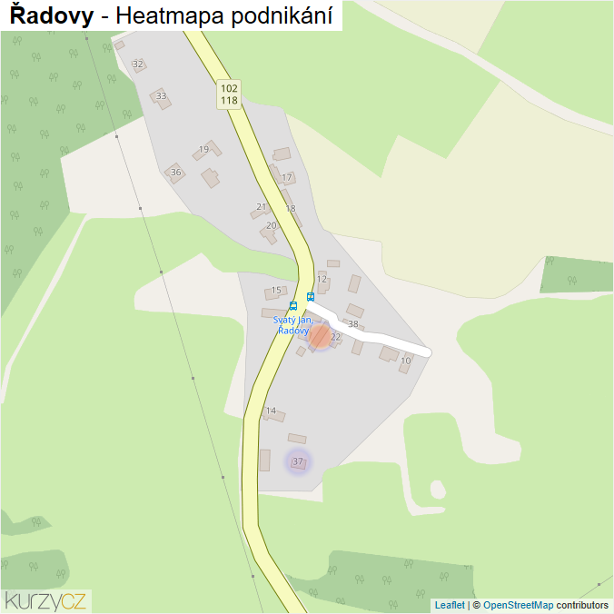 Mapa Řadovy - Firmy v části obce.