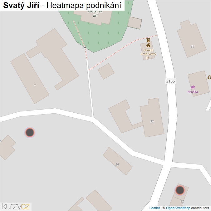 Mapa Svatý Jiří - Firmy v obci.