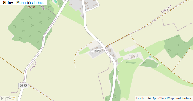 Sítiny - mapa části obce