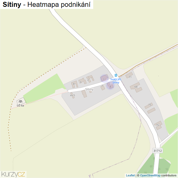 Mapa Sítiny - Firmy v části obce.