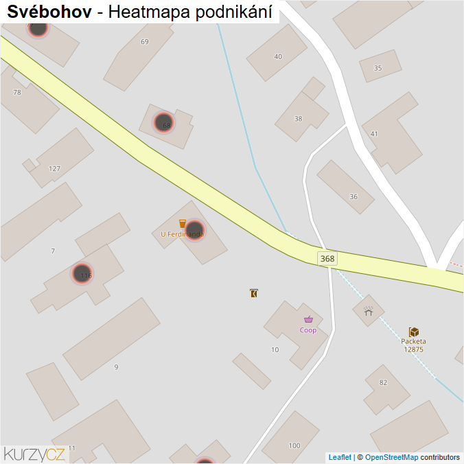 Mapa Svébohov - Firmy v obci.