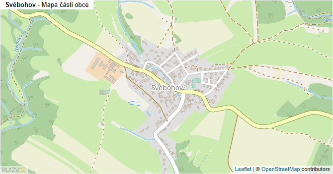 Svébohov - mapa části obce