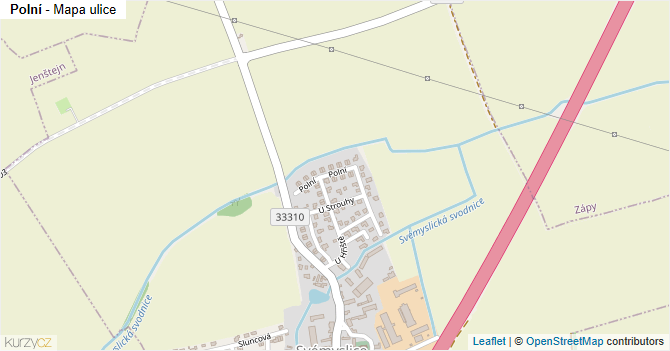 Polní - mapa ulice