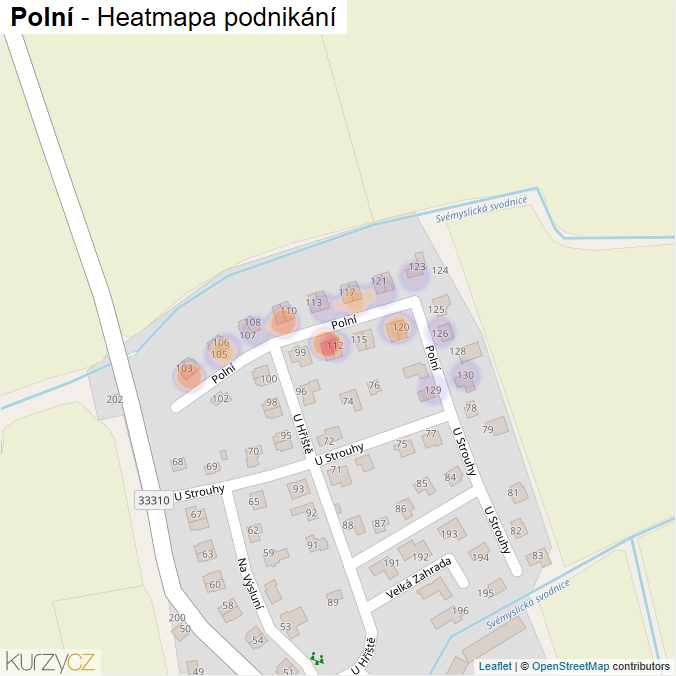 Mapa Polní - Firmy v ulici.