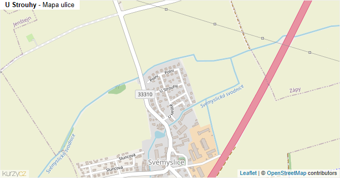 U Strouhy - mapa ulice
