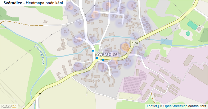 Svéradice - mapa podnikání