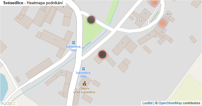 Svésedlice - mapa podnikání