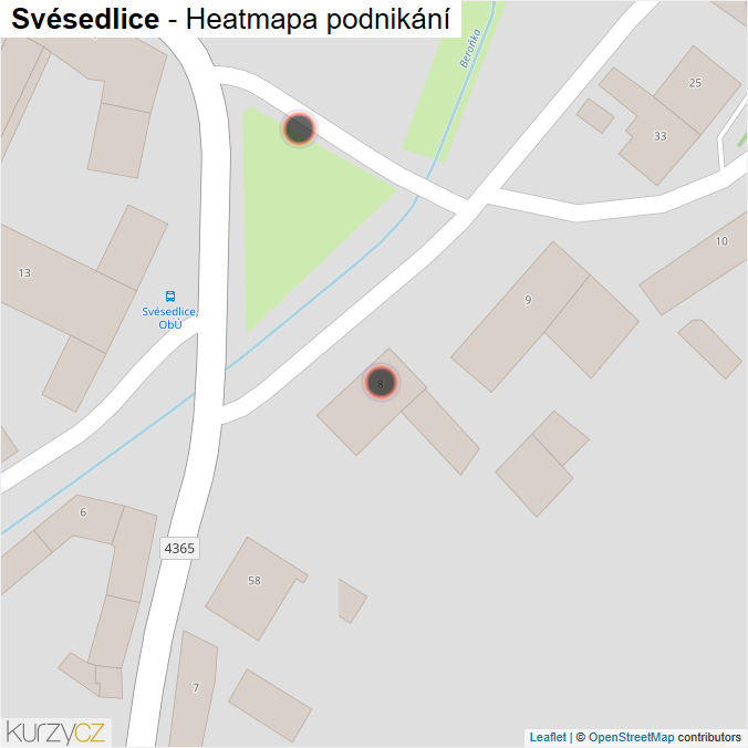 Mapa Svésedlice - Firmy v obci.