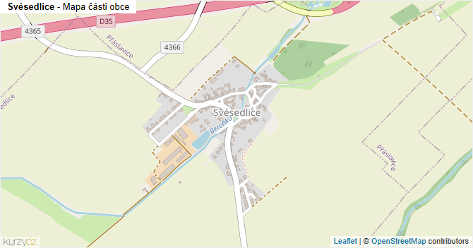 Svésedlice - mapa části obce