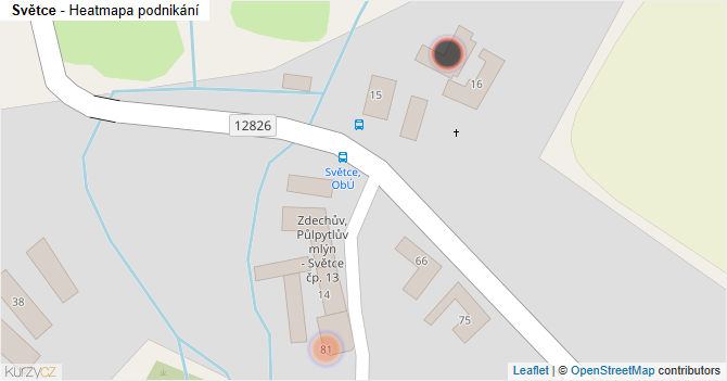 Světce - mapa podnikání