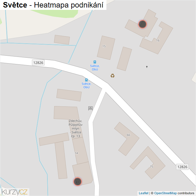 Mapa Světce - Firmy v obci.
