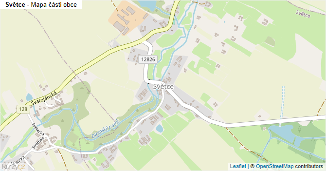 Světce - mapa části obce