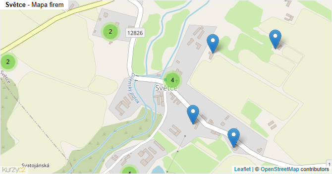 Světce - mapa firem