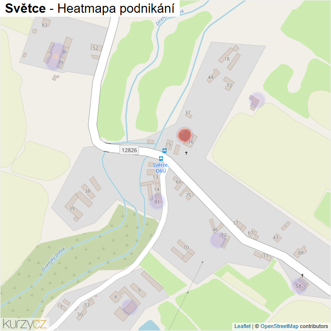 Mapa Světce - Firmy v části obce.