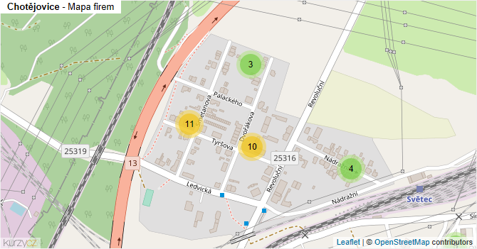 Chotějovice - mapa firem